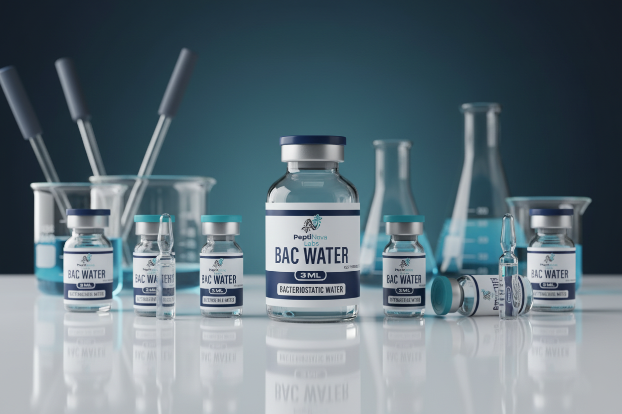 Viales con etiqueta BAC Water